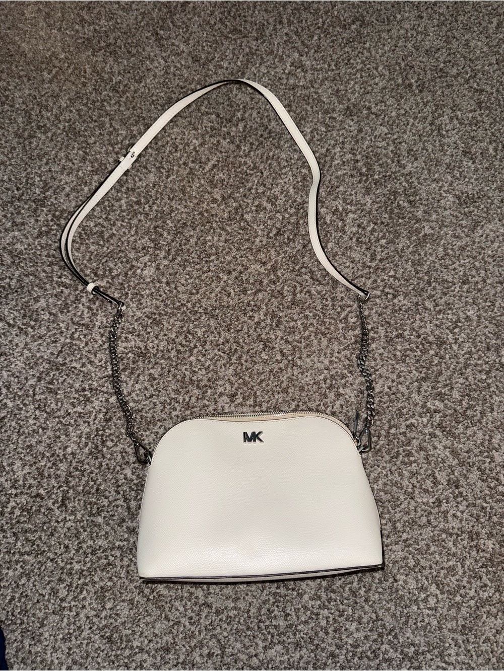 Michael Kors White Crossbody Bag with Chain Strap